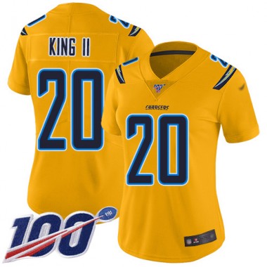 Los Angeles Chargers NFL Football Desmond King Gold Jersey Women Limited #20 100th Season Inverted Legend->youth nfl jersey->Youth Jersey